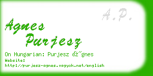 agnes purjesz business card